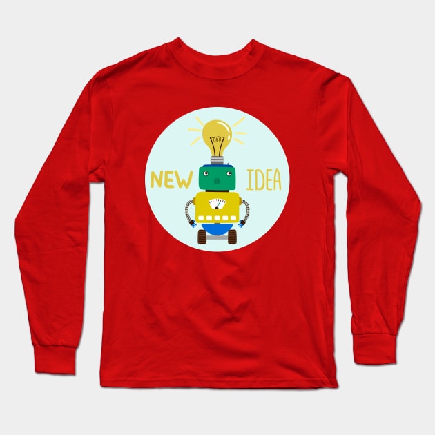 Robot New Idea Long Sleeve T-Shirt by Mako Design 